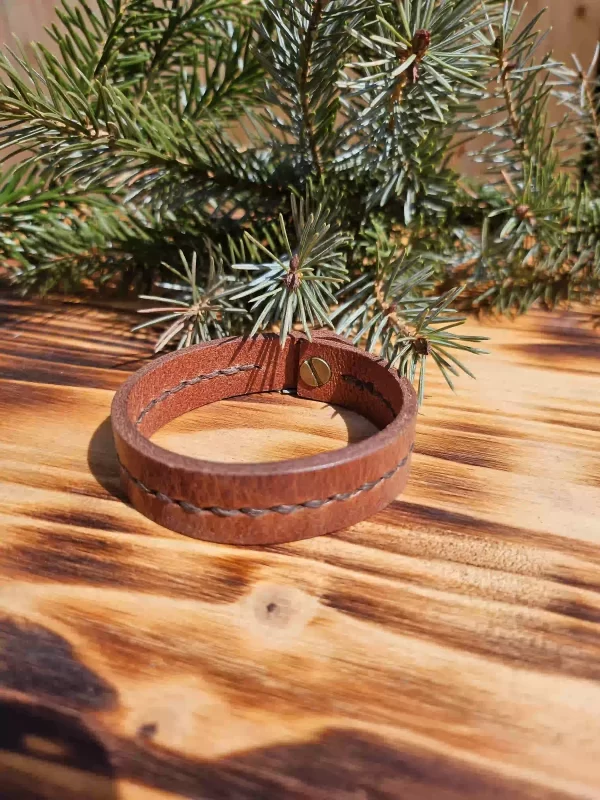 Kožený náramek - jednoduchý - Image 4