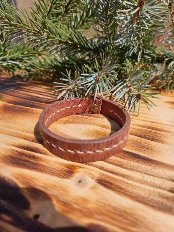 Kožený náramek - jednoduchý - Image 3