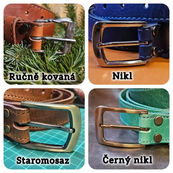 Kožený pásek - s ručně kovanou přezkou - Image 2