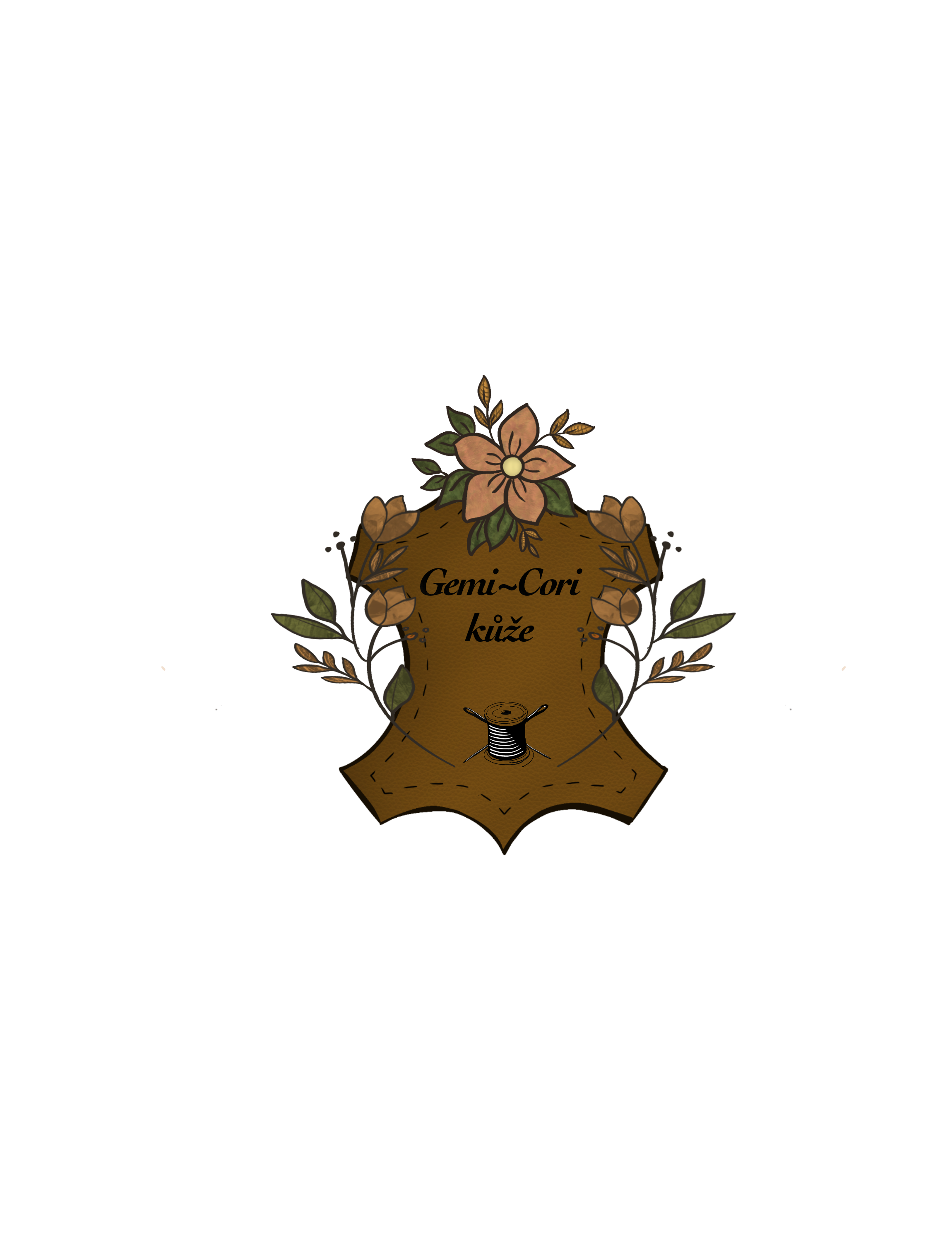 Logo Gemi~Cori - vzor kůže s kytkami